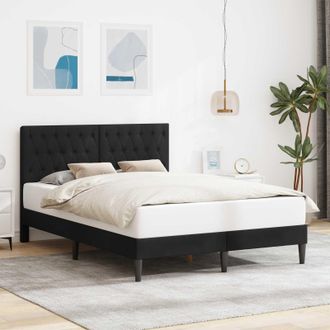 vidaXL Vidaxl Struttura Del Letto Con Testiera Nero 140 X 190 Cm Velluto