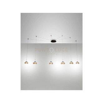 Fabas Luce Fabas Luce Lighting - arabella sospensione ambra 6 luci a led 3000K - 48W - 4530 lm dimmerabile