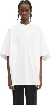 VETEMENTS Tops, Heren, Wit, M, Katoen, Merged Double Oversized T-Shirt