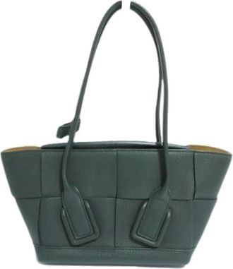 Bottega Veneta Pre-owned Handbags, female, Green, Size: ONE SIZE Pre-owned Leather Shoulder Bag