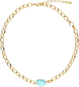 Shaker Jewels Collier Duna Turquoise Argent Doré