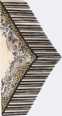 Etro Fringed printed silk twill scarf