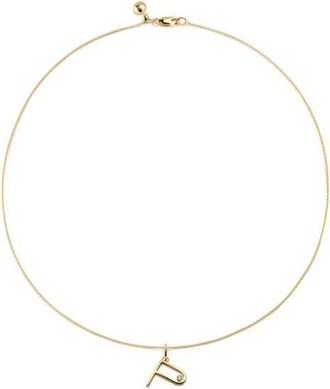 Monica Vinader Diamond Initial Pendant Necklace in 18K Gold Vermeil P at Nordstrom