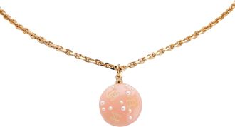 Chanel Pre-owned Womens Pearl Pendant Necklace - Peach - One Size