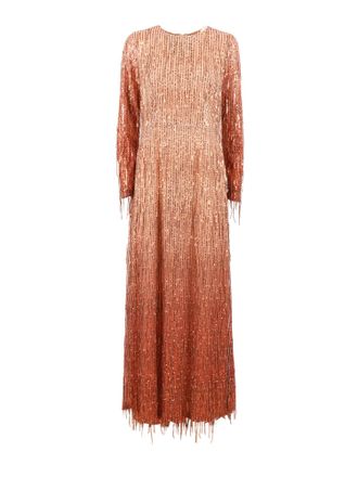 Clips Sequined Fringe Embellished Maxi Dress