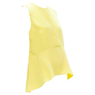 Marni canary darted high low peplum sleeveless top