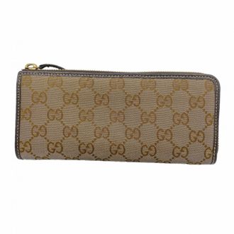 Gucci Brown Canvas Long Wallet (Bi-Fold) (Pre-Owned)