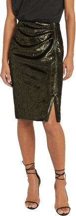 Reiss Leena Metallic Velvet Pencil Skirt
