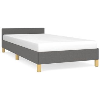 Berkfield Home Bed Frame with Headboard Dark Grey 90x190cm Single Fabric