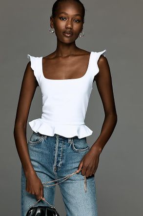 Susana Monaco Flutter-Trim Crop Top