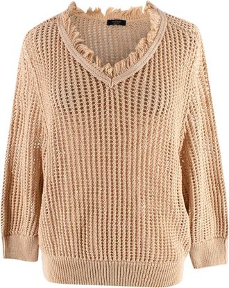 PESERICO Beige Open Knit Jumper Size M
