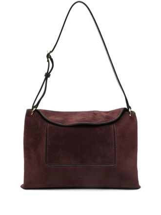 Wandler Maroon suede shoulder bag