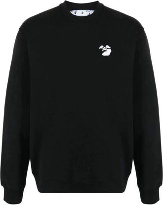 Off-white OW Face Slim Fit Black Sweatshirt