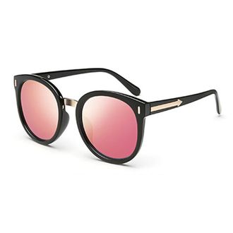 Generic Sunglasses Big Frame for Ladies with Metal Trim, Reflective Lens, UV Protection - Perfect for Shopping and Tourism