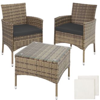 TecTake Garden Furniture Set Lucerne in Natural | Size: 2 Seater