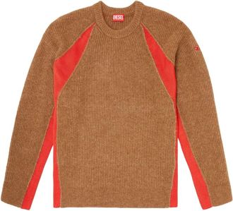 Diesel K-Lollo Knit - Heren - Ronde hals truien - Bruin - XS - Nylon - Truien & Vesten