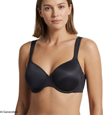 Lands End Full Coverage Bra True Solutions Light Weight Microfiber Basics in Black at Nordstrom, Size 34B