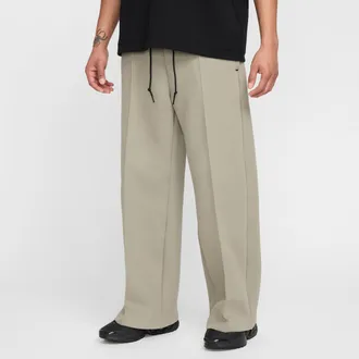 Nike Mens Tech Wide-Leg Fleece Pants in Green | HJ0695-320