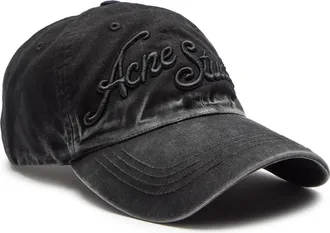Acne Studios Logo-embroidered Faded Cotton cap - Black - One Size