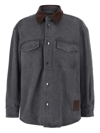 Wooyoungmi pointed collar patch pocket shirt - Grey