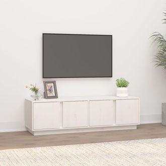 vidaXL Mueble De Tv Madera Maciza De Pino Blanco 140x40x40 Cm Vidaxl