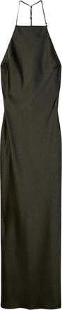 Patrizia Pepe Mysterious Midi Jurk - Dames - Casual kleedjes - Groen - L - Polyester - Kleedjes