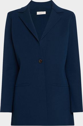 Lafayette 148 New York Single-Button Matte Crepe Blazer