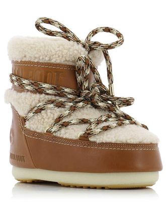 Chlo&eacute; Schn&uuml;rstiefeletten aus Leder und Shearling Snow Boots