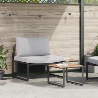 vidaXL Vidaxl - Conjunto De Sof&aacute; De Jard&iacute;n 2 Pcs Gris Claro Acero