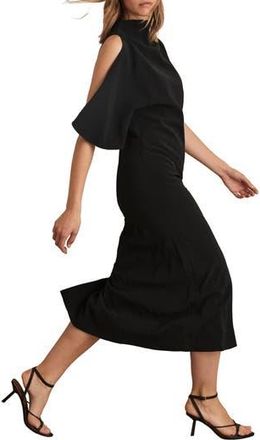 Reiss Petra Funnel Neck Maxi Dress in Black at Nordstrom Rack, Size 4 Us / 8 Uk