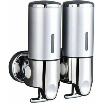 OEM Dispensador Doble De Jab&oacute;n De Pared Para Champ&uacute;, Acondicionador, Gel De Ducha Y Loci&oacute;n/jab&oacute;n Para Ba&ntilde;o O Cocina - Plateado