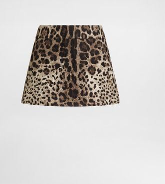 Dolce & Gabbana Leo-print Brocade Mini Skirt - Woman Skirts Animal Print 36