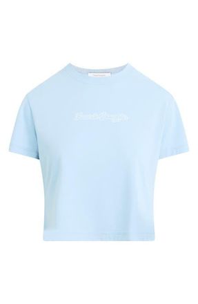 Favorite Daughter The Crop Varsity T-Shirt in Sea Blue at Nordstrom, Size X-Small