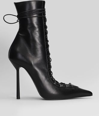 Le Silla Colette High Heels Ankle Boots In Black Leather