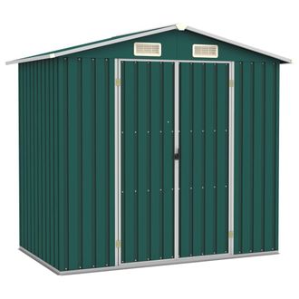 Berkfield Home Garden Shed Green 205x129x183 cm Galvanised Steel | Size: 205 x 129 x 183 cm