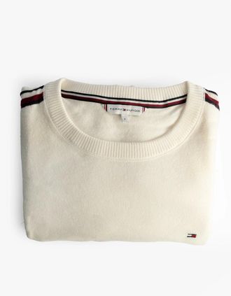 Tommy Hilfiger Womens Tommy Hilfiger TRACK TOP C&S Womens Track Top Ecru - Cream - Size: SMALL