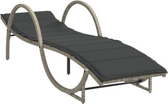 vidaXL Tumbona Con Coj&iacute;n Rat&aacute;n Sint&eacute;tico Gris Claro 60x199x42 Cm Vidaxl