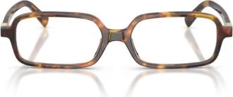 Miu Miu 0Mu 01Yv Miu Regard Honey-Havana Acetate Rectangular Sunglasses