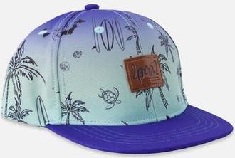 Deux par Deux Boy Flat Brim Beach Print Cap in Blue Beach Print at Nordstrom, Size 12-24 M