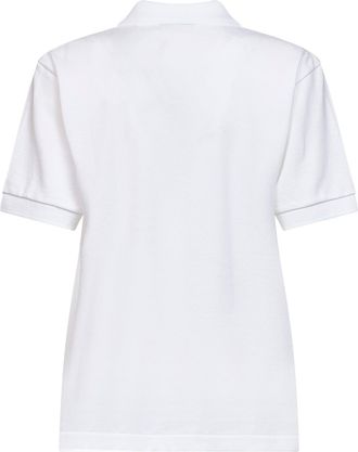 Comme Des Gar&ccedil;ons Womens Polo Shirt White Cotton Red Heart Emblem Tops
