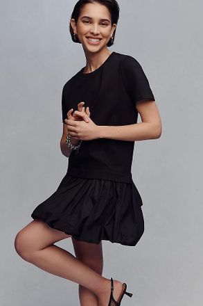 English Factory Twofer Bubble-Hem Mini Dress