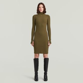 G-Star Rib Slim Jurk - Groen - Dames