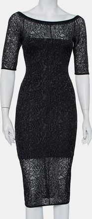 Alexandre Vauthier Black Stretch Lace Bodycon Dress