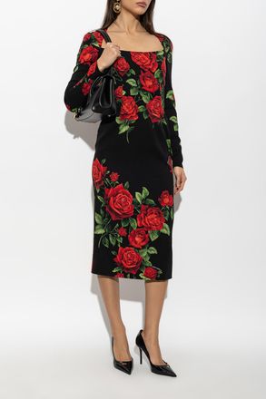 Dolce & Gabbana Silk Dress, Womens, Black