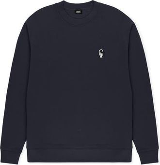 Dalix Astronaut Relaxed Midweight Fleece Crewneck Sweatshirt in Ink Blue at Nordstrom, Size Xx-Large