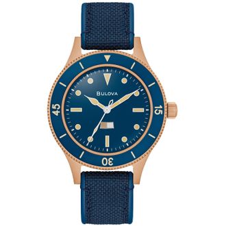 Bulova Mens Archive Series MIL SHIPS 150th Anniversary Special Edition Blue Dial Watch