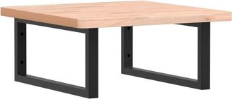 vidaXL Vidaxl - Estante De Lavabo De Pared De Acero Y Madera Maciza De Haya