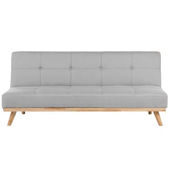 Beliani Beliani - Sof&aacute; Cama Clic Clac 3 Plazas Gris Claro Sal&oacute;n Moderno Con Mechones Froya