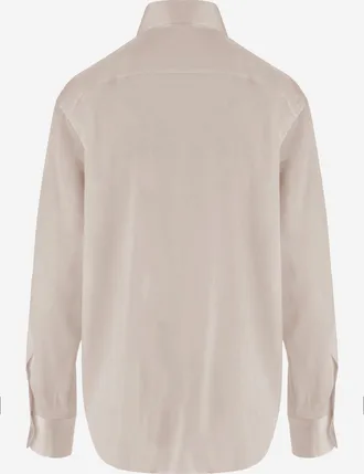 Her Shirt Womens Silk Stretch Shirt Ludovica Beige