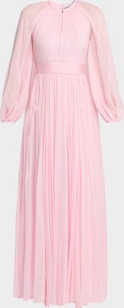 Givenchy Balloon-Sleeve Silk Chiffon Gown